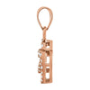 14k Rose Gold 1/6 CTW Diamond Double Heart Pendant
