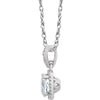 14k White Gold Created White Sapphire & 1/8 CTW Diamond 18" Necklace