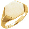 14k Yellow Gold 14mm Signet Ring for Men, Size 11