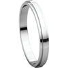 14k White Gold 2.5mm Flat Edge Band, Size 6