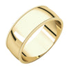 14k Yellow Gold 7mm Light Milgrain Comfort-Fit Wedding Band for Men, Size 9.5
