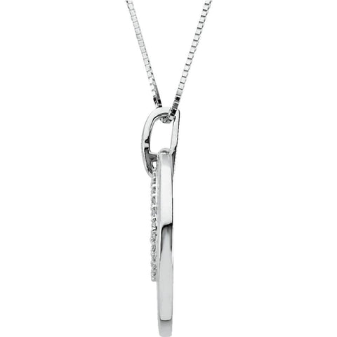 14k White Gold 1/4 CTW Diamond Openwork Circle 18" Necklace