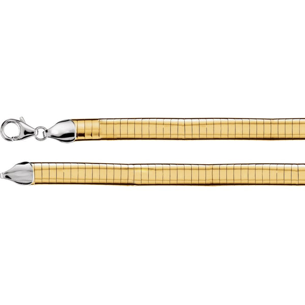 Sterling Silver & 14k Yellow Gold 6mm Reversible Omega Chain