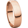 14k Rose Gold 5mm Half Round Light Band, Size 9