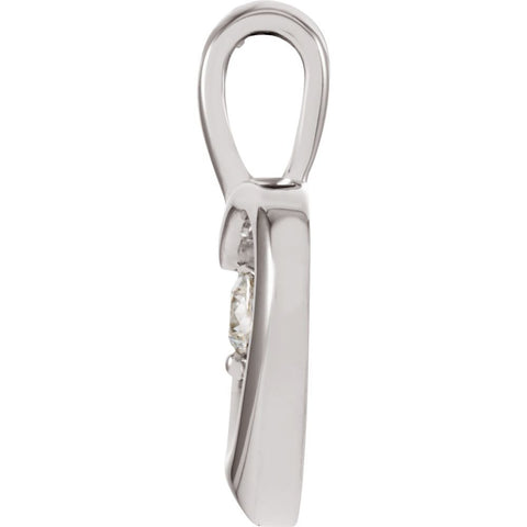 14k White Gold Heart Pendant