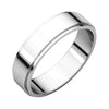 05.00 mm Flat Edge Wedding Band Ring in 14k White Gold (Size 7.5 )