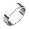 05.00 mm Flat Edge Wedding Band Ring in 14k White Gold (Size 7 )