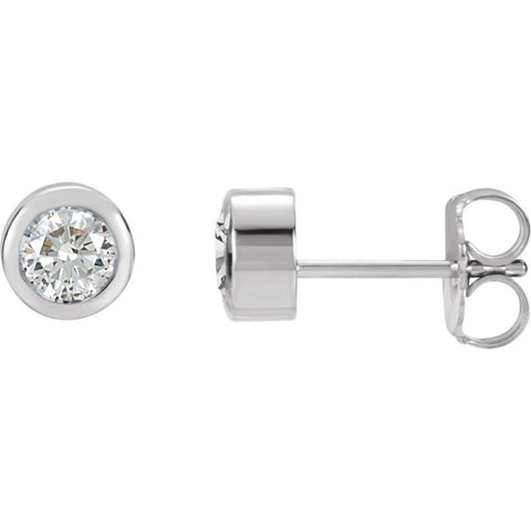 14k White Gold White Sapphire Earrings