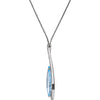 14k White Gold Sky Blue Topaz & .45 CTW Diamond Teardrop 18" Necklace