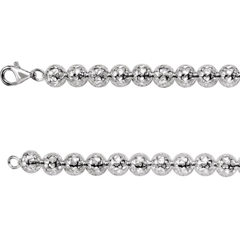 Sterling Silver 8mm Hollow Bead 16" Chain