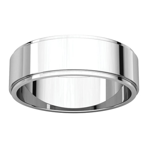 Sterling Silver 6mm Flat Edge Band, Size 9