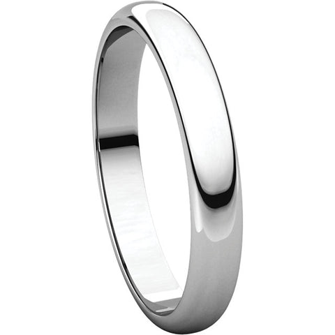 Continuum Sterling Silver 4mm Half Round Light Band, Size 6