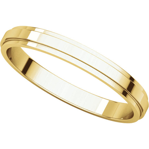 14k Yellow Gold 2.5mm Flat Edge Band, Size 7