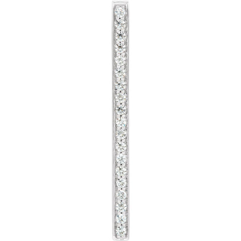 14k White Gold 1/5 CTW Diamond Vertical Bar Pendant