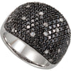 3 CTTW Black and White Diamond Ring with Black Rhodium Plating in 14k White Gold (Size 6 )