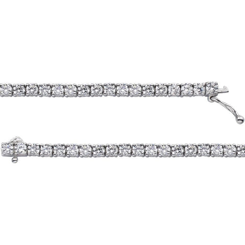 Sterling Silver 3mm Round Cubic Zirconia Bracelet