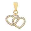 14k Yellow Gold 1/6 ctw. Diamond Double Heart Pendant