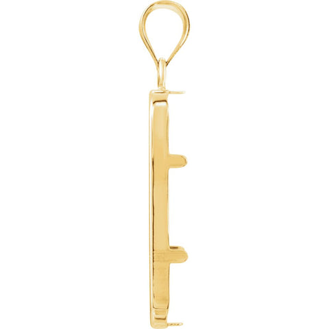 14k Yellow Gold Tab Back Frame Pendant for 5-Gram Credit Suisse Coin