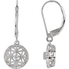 Pair of 1/10 CTTW Diamond Lever Back Earrings in 14k White Gold