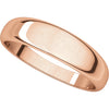 14k Rose Gold 5mm Half Round Tapered Band, Size 6