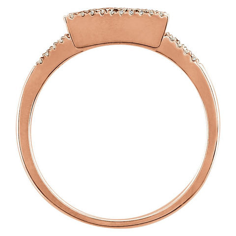 14k Rose Gold 1/10 CTW Diamond Geometric Ring, Size 7