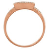 14k Rose Gold 1/10 CTW Diamond Geometric Ring, Size 7