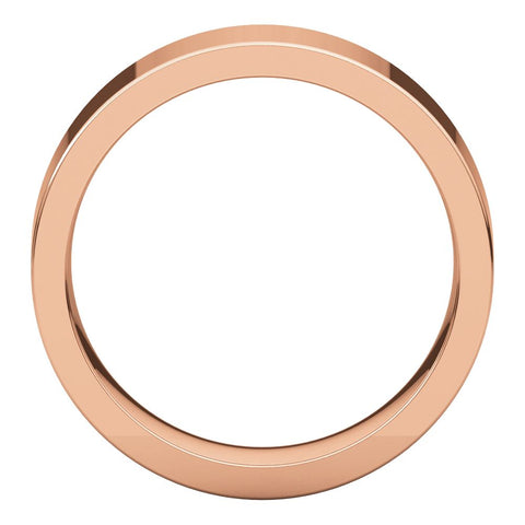 14k Rose Gold 6mm Flat Comfort Fit Band, Size 7