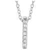 14k White Gold 0.05 ctw. Diamond Bar 16-18-inch Necklace