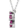 14k White Gold Chatham® Created Pink Sapphire 16" Necklace