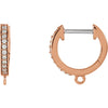 1/10 CTW Diamond Click-In Earring With Ring in 14K Rose Gold