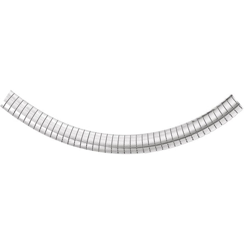 Sterling Silver 7.25mm Domed Omega 16" Chain