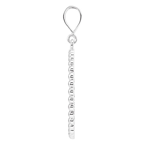 Sterling Silver Beaded Circle Silhouette Pendant