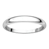 14k White Gold 3mm Half Round Tapered Band, Size 6