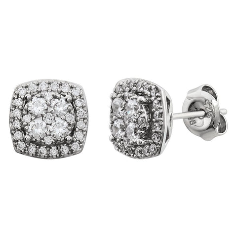 14k White Gold 3/4 CTW Diamond Earrings