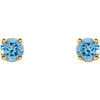 14k Yellow Gold Swiss Blue Topaz Youth Earrings