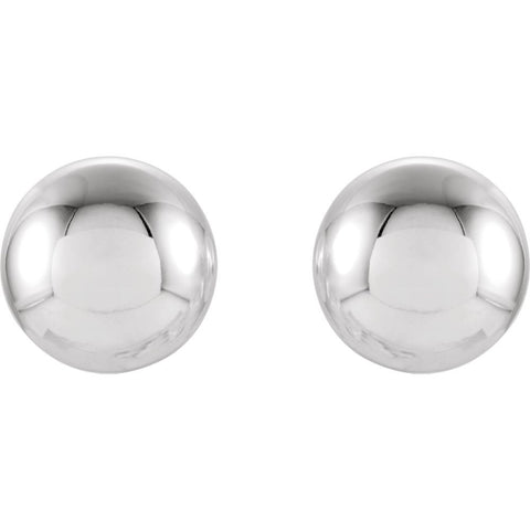14k White Gold 7mm Ball Earrings with Bright Finish