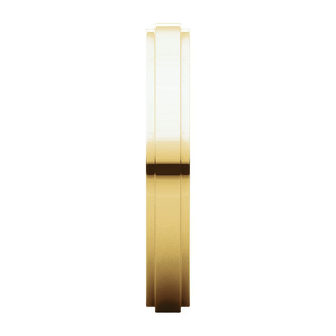 14k Yellow Gold 3mm Flat Edge Band, Size 11