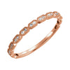 14k Rose Gold 0.08 ctw. Diamond Ring, Size 7