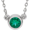 Sterling Silver Imitation Emerald 16-inch Necklace