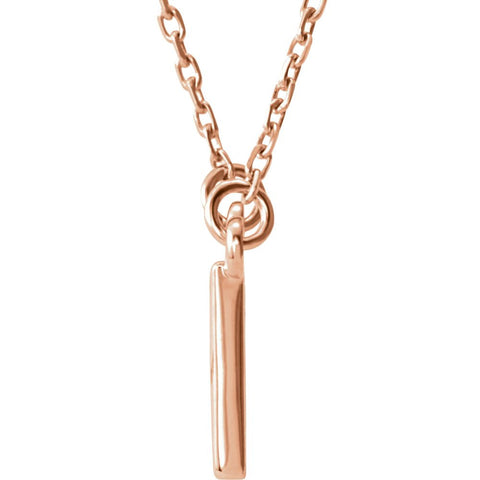 14k Rose Gold Square 16.5" Necklace