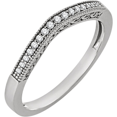 14k White Gold 1/10 CTW Diamond Band, Size 7