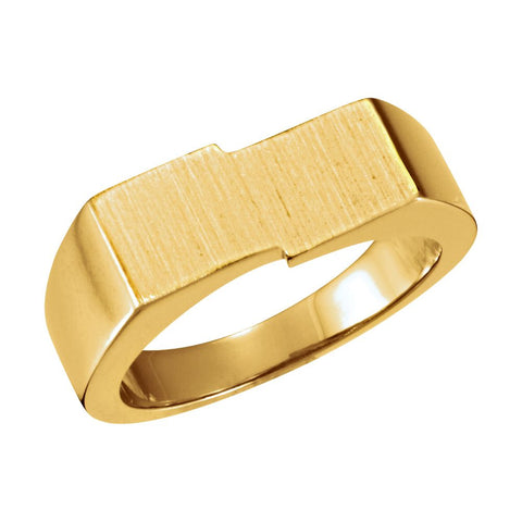 14k Yellow Gold 9x16mm Men's Signet Ring, Size 10