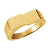 09.00X16.00 mm Men's Signet Ring with Brush Finished Top in 14k Yellow Gold ( Size 10 )