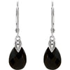 14k White Gold Onyx & .025 CTW Diamond Earrings