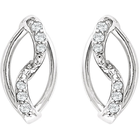 Sterling Silver 1/10 CTW Diamond Earrings