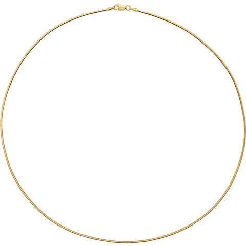 14k Yellow Gold 1.2mm Square Diamond Cut Snake 16" Chain
