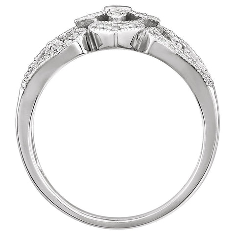 14k White Gold 1/4 CTW Diamond Ring, Size 7