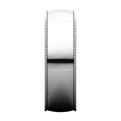 14k White Gold 6mm Light Comfort Fit Milgrain Band , Size 8
