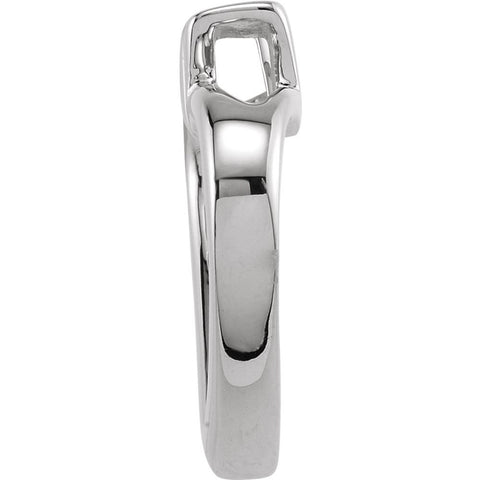 14k White Gold 19.5x18.25mm Heart Pendant Enhancer