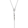 14k White Gold "Mom" Heart 17" Necklace